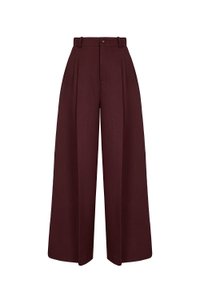 Winona Wide Leg Tailored Pants in Merlot