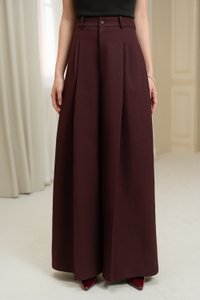 Winona Wide Leg Tailored Pants in Merlot