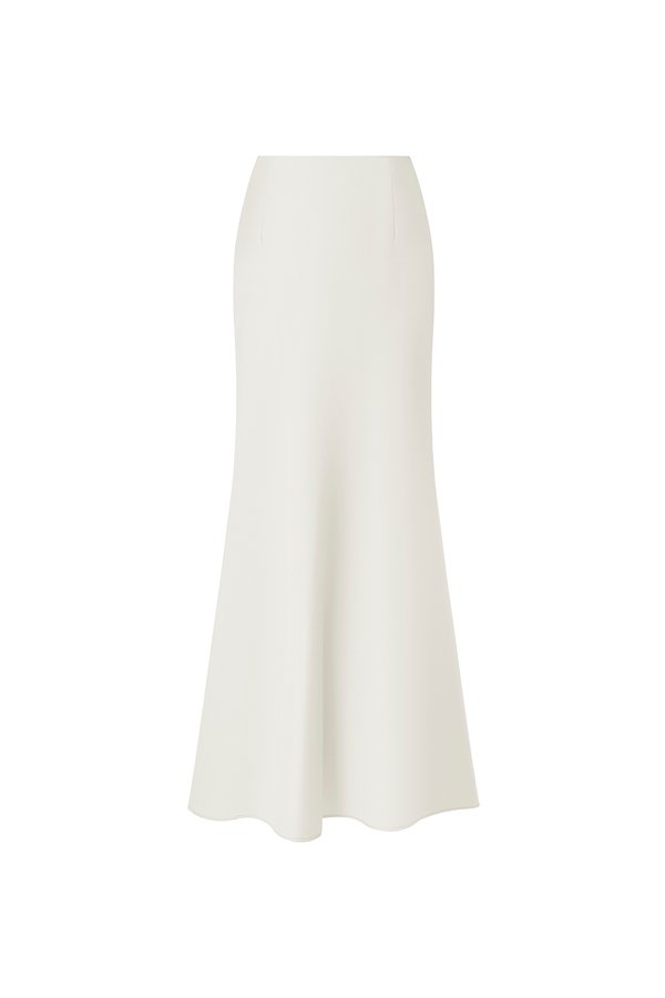Nyla Satin Mermaid Skirt in Iconic White
