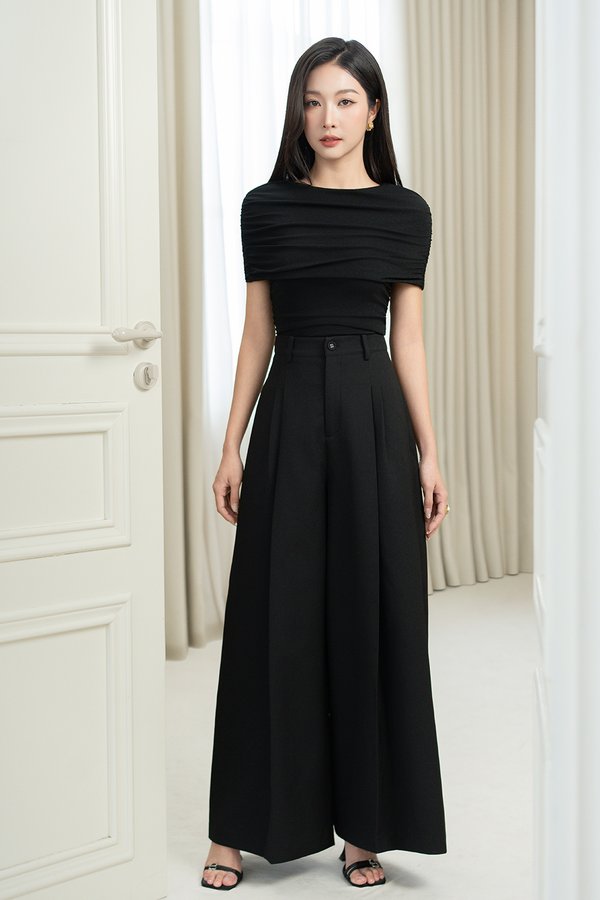 Winona Wide Leg Tailored Pants in Classic Black