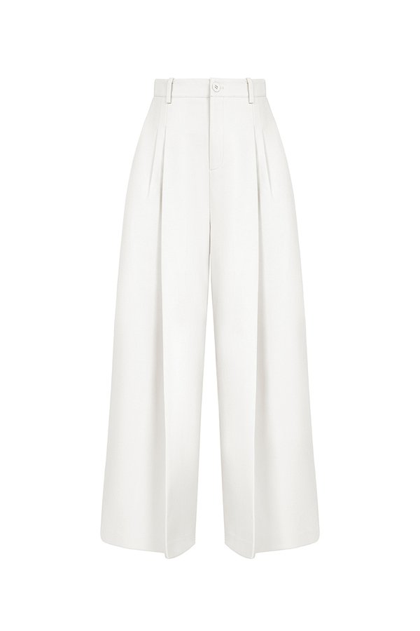 Winona Wide Leg Tailored Pants in Iconic White