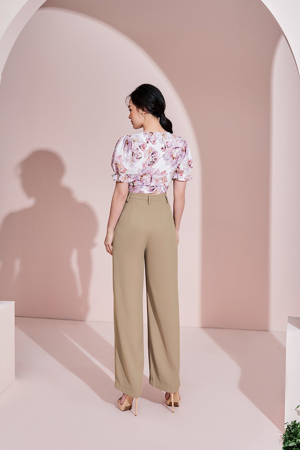 Autumn Puffy Sleeves Top in Dusty Blue