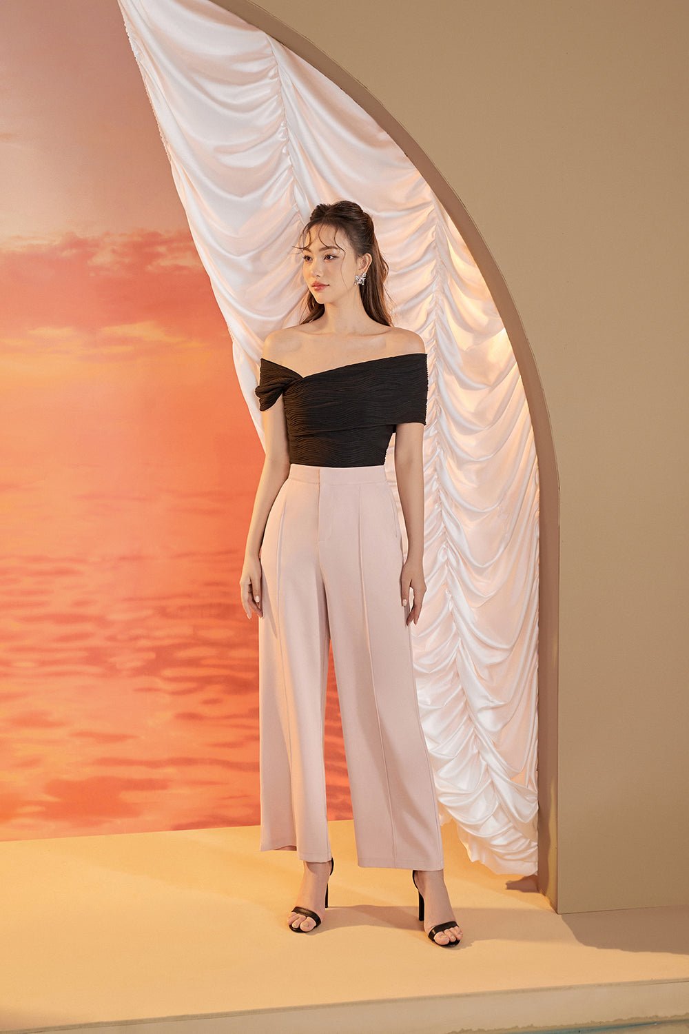 Millicent Straight Leg Pant in Light Nude Pink