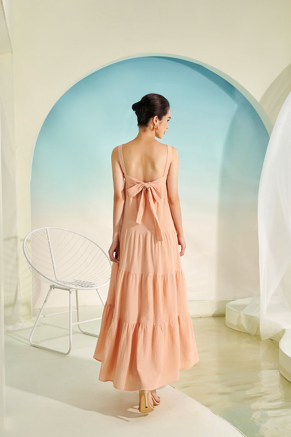 Capri 3-Way Maxi Dress in Nude Peach