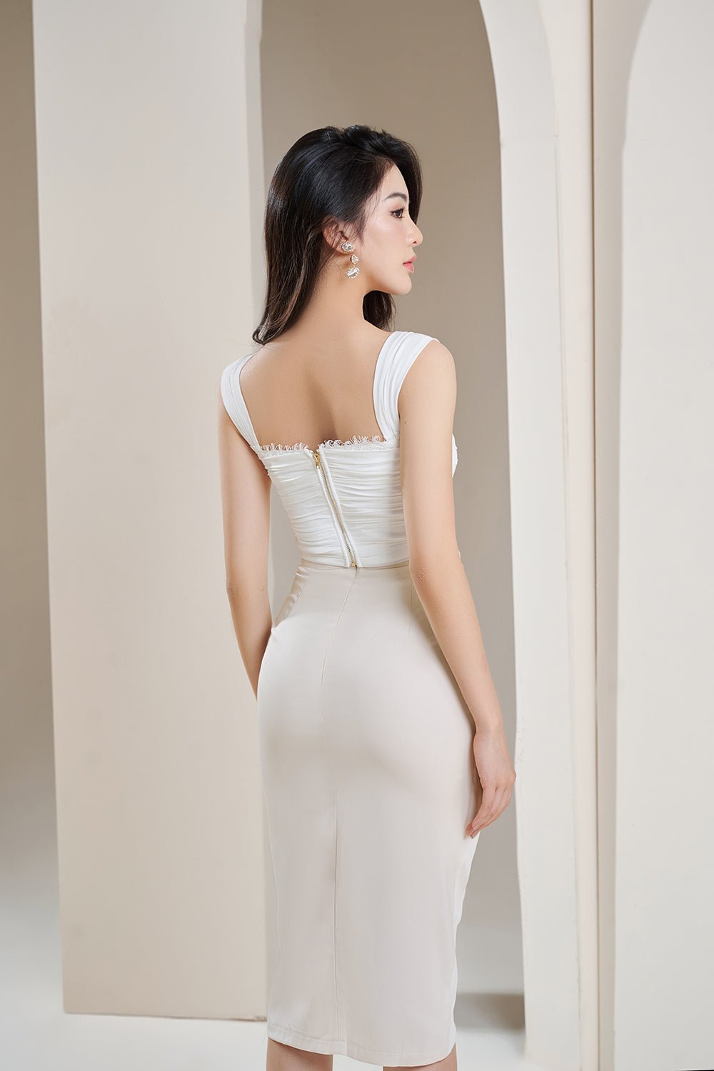 Seymour Wrap Tulip Skirt in Nude Pink