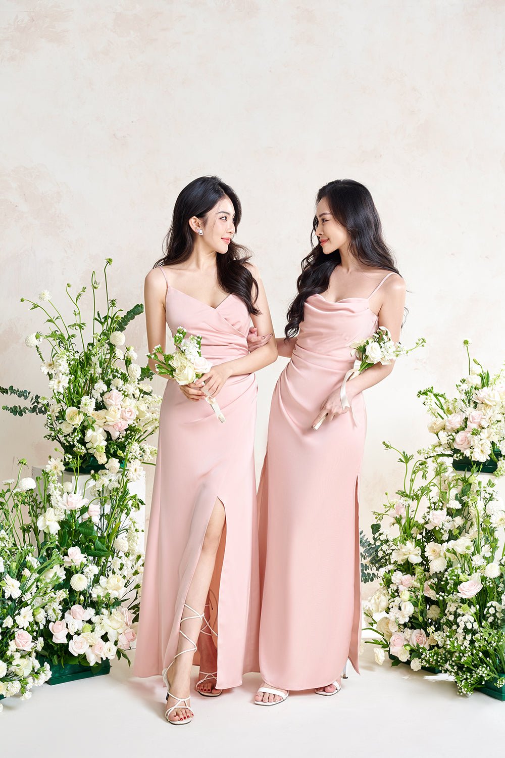 Artemis Ethereal Cowl Ruched Maxi Dress in Lavender