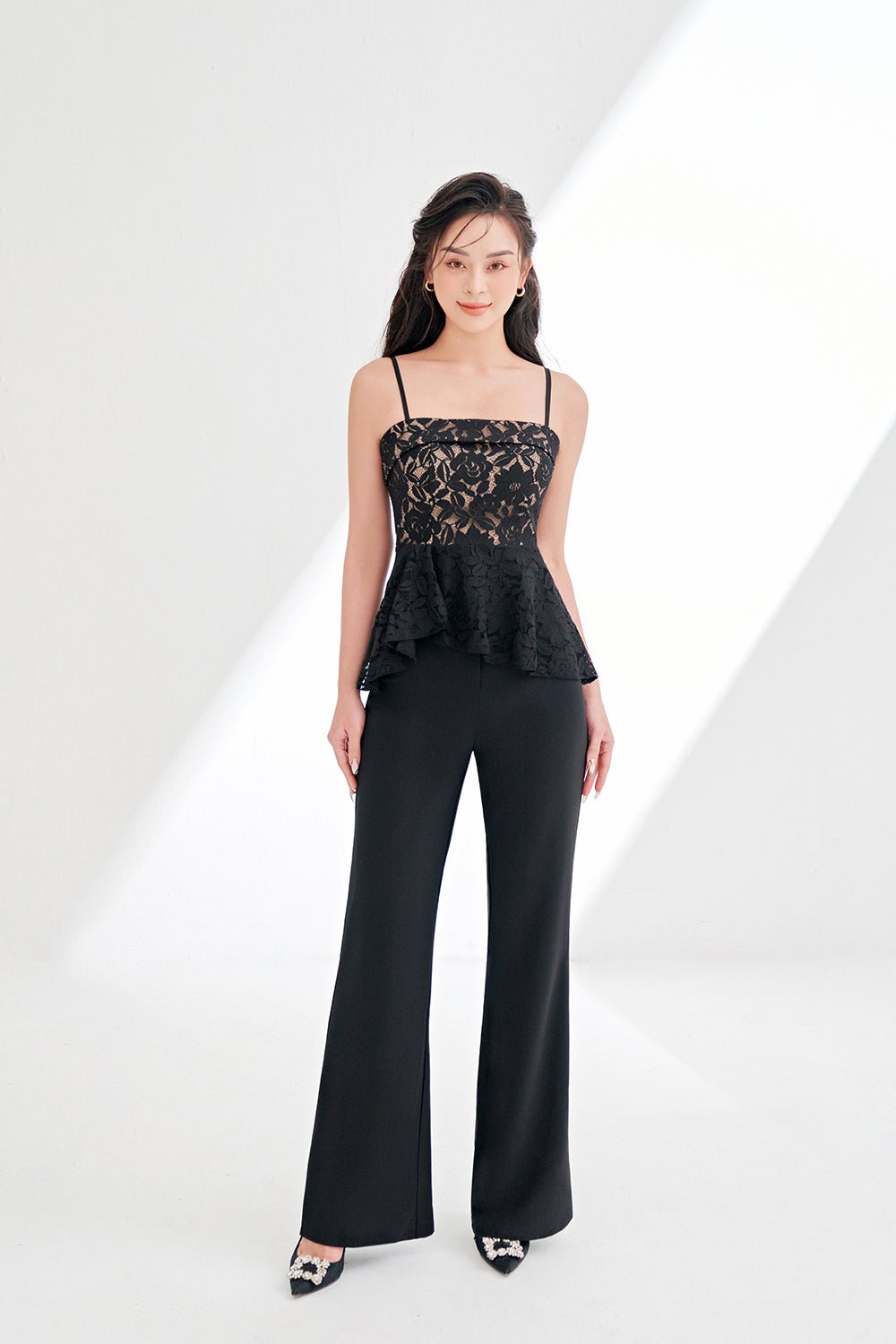 Verity Slim Fit Flared Pant in Classic Black