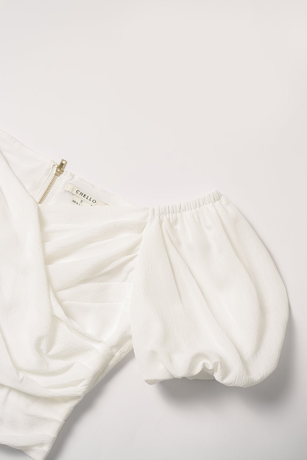 Etana Puff Shoulders Cut Out Top in Iconic White