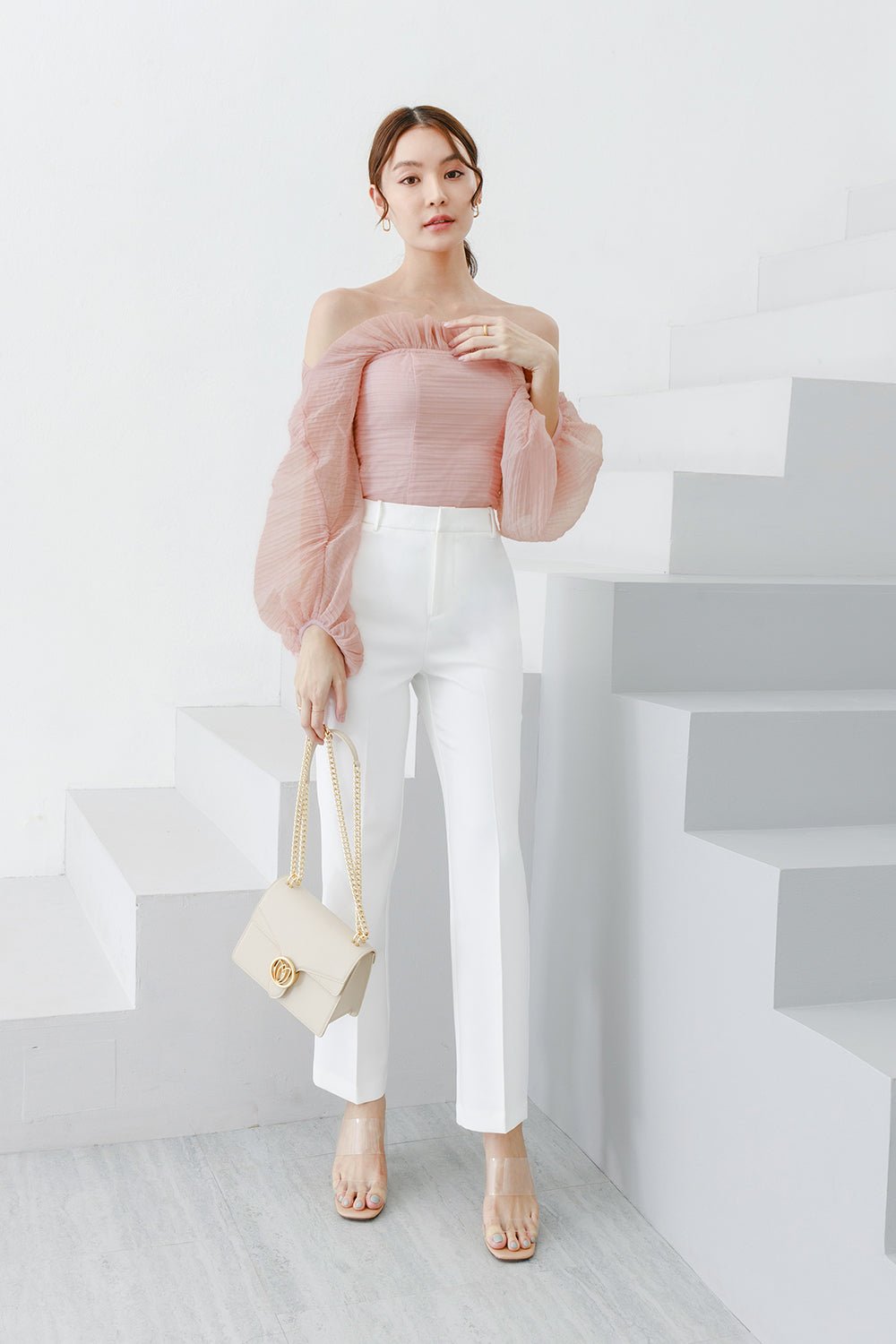 Hayden Slim Fit Pants in Nude Pink