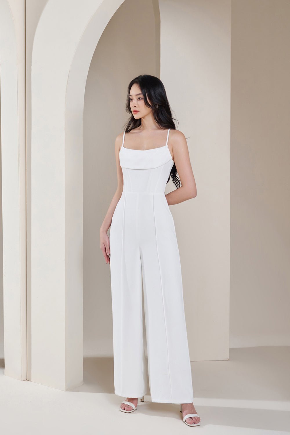 Heidi Cowl Neck Jumpsuit in Baby Pink