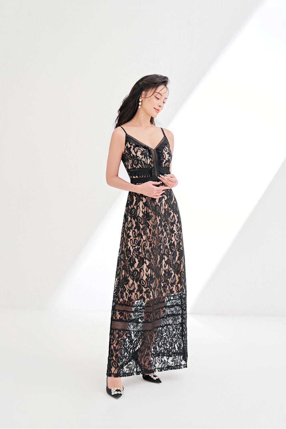 Imogen Lace Maxi Dress in Classic Black