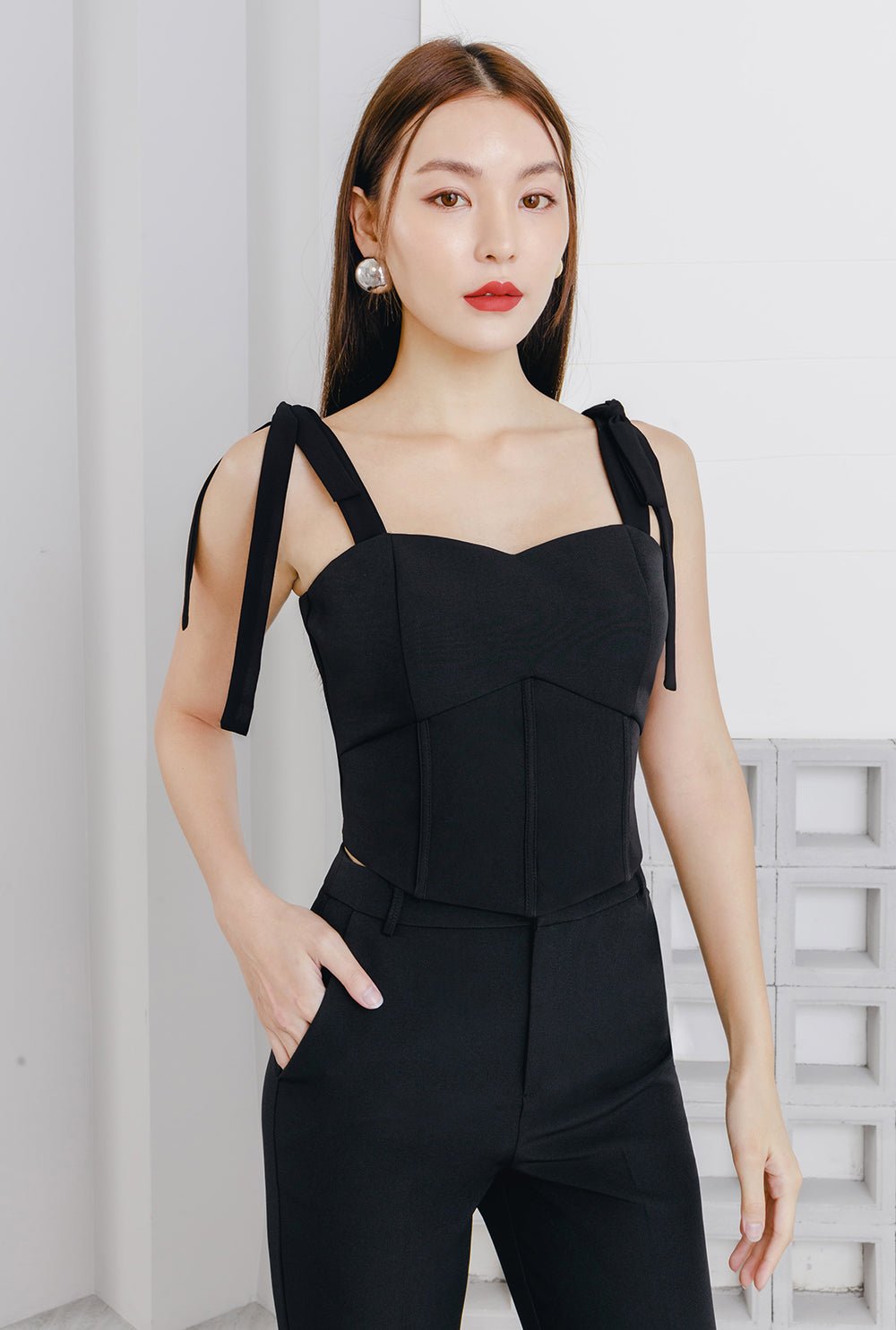 Leia Corset Top in Nude Pink