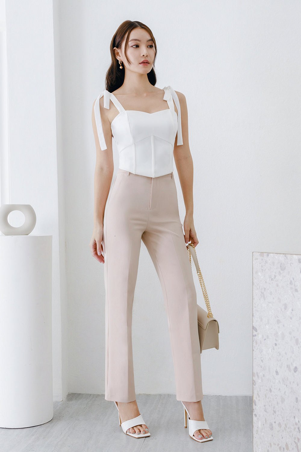 Hayden Slim Fit Pants in Nude Pink