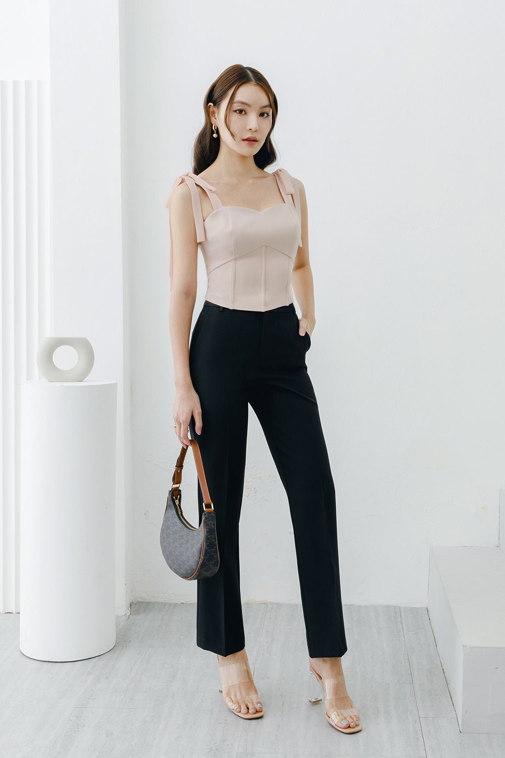 Leia Corset Top in Nude Pink