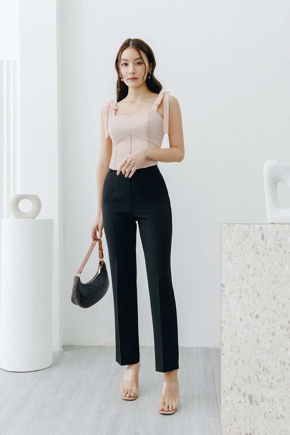 Leia Corset Top in Nude Pink