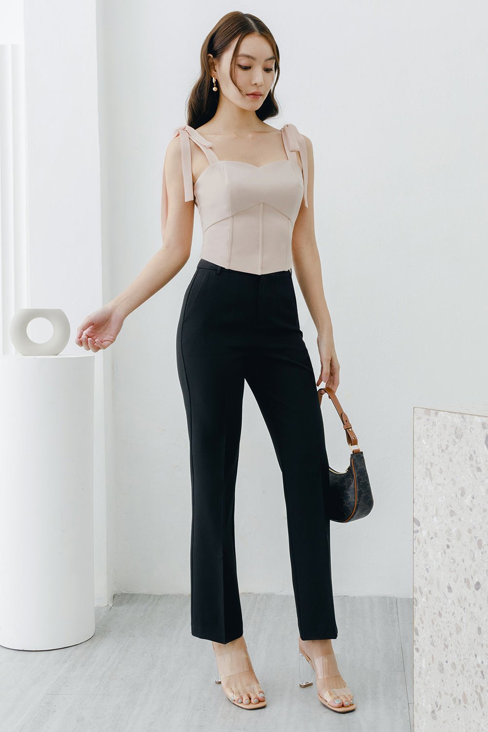 Leia Corset Top in Nude Pink