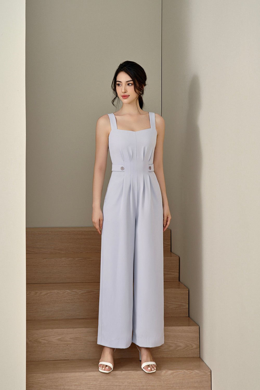 Livi Buttoned Jumpsuit in Dreamy Lavender