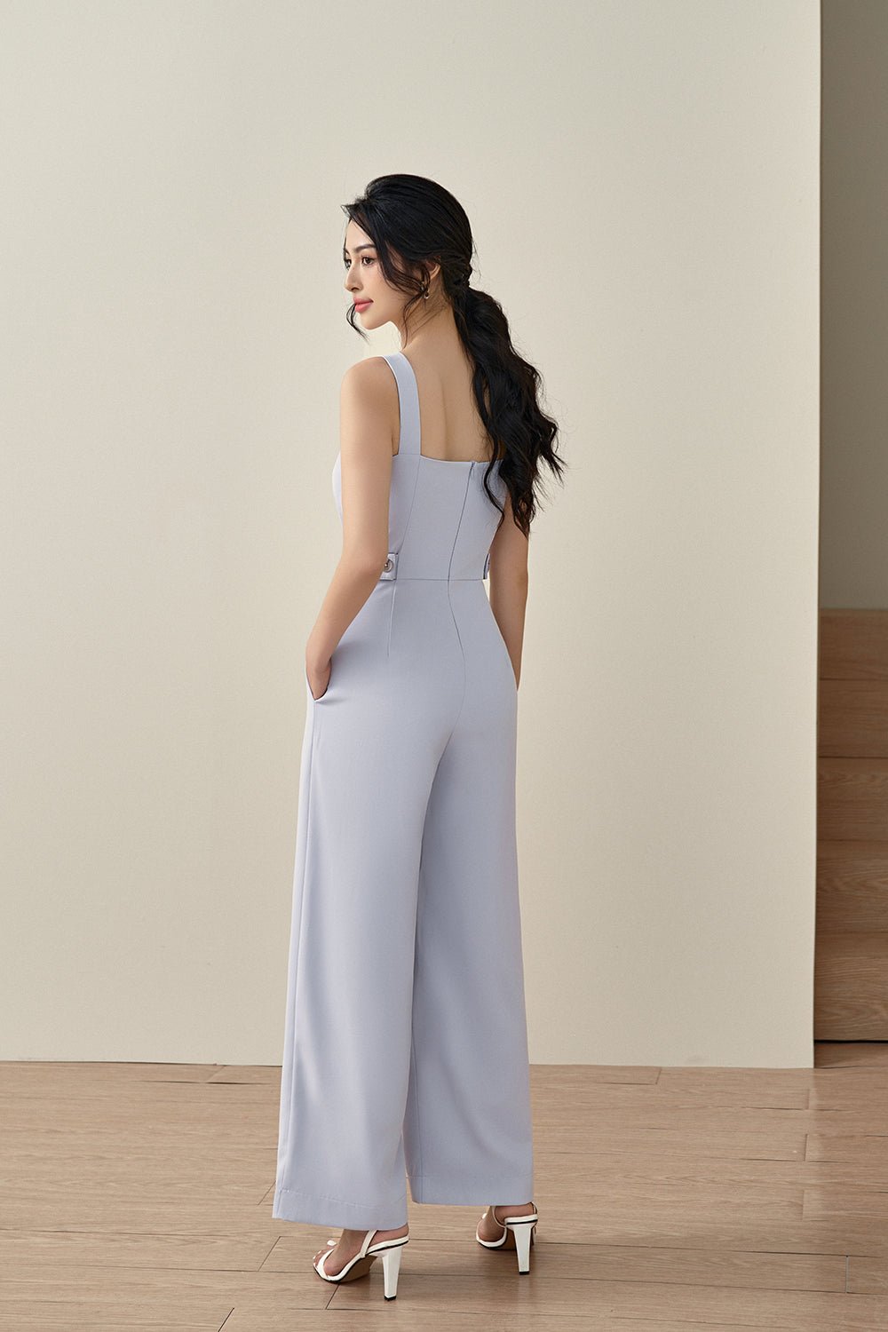 Livi Buttoned Jumpsuit in Dreamy Lavender