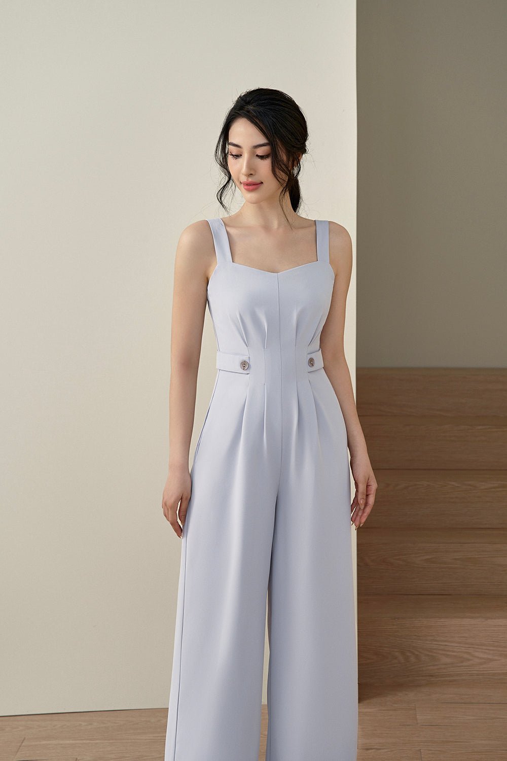 Livi Buttoned Jumpsuit in Dreamy Lavender