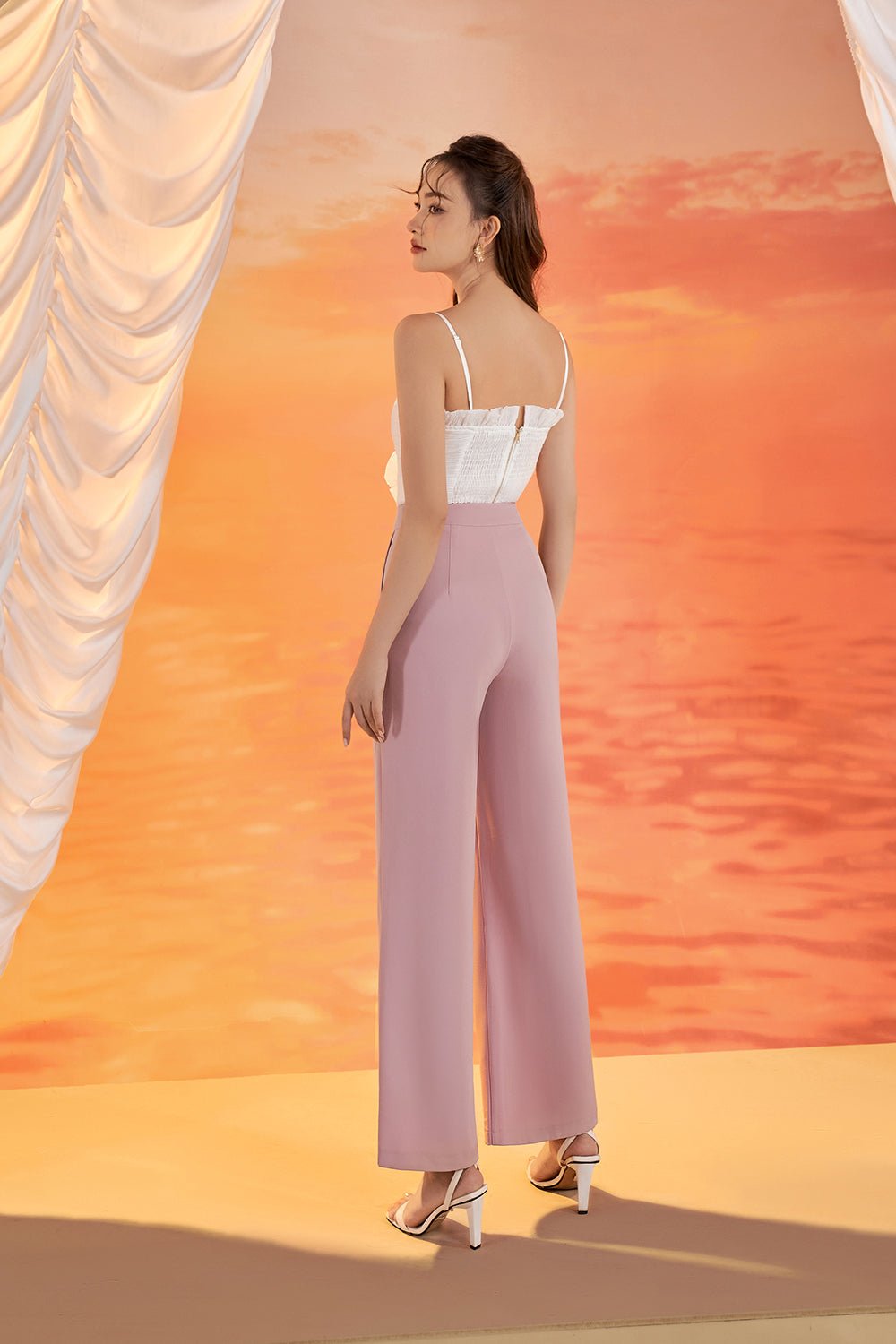 Millicent Straight Leg Pant in Dusty Rose