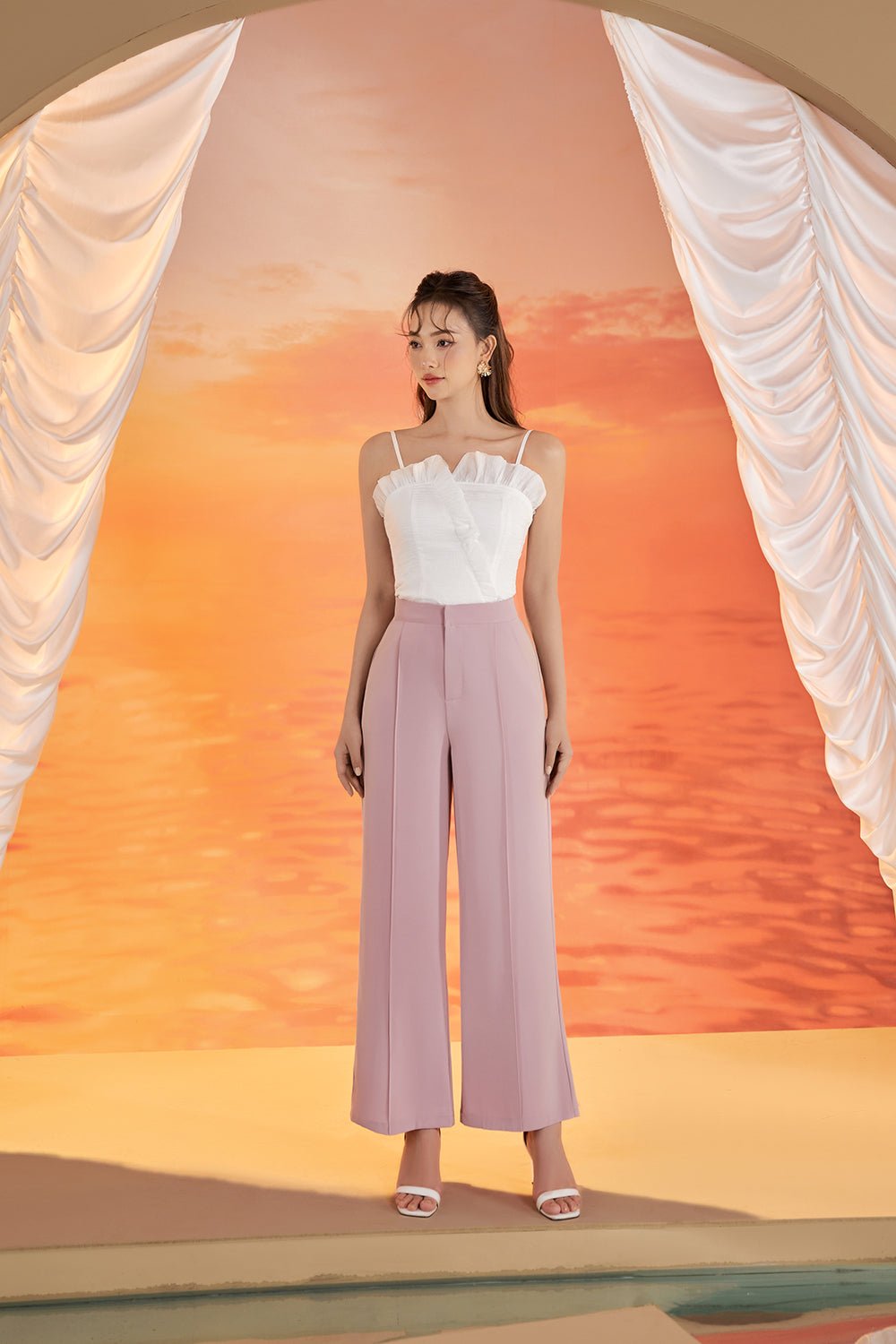 Millicent Straight Leg Pant in Dusty Rose