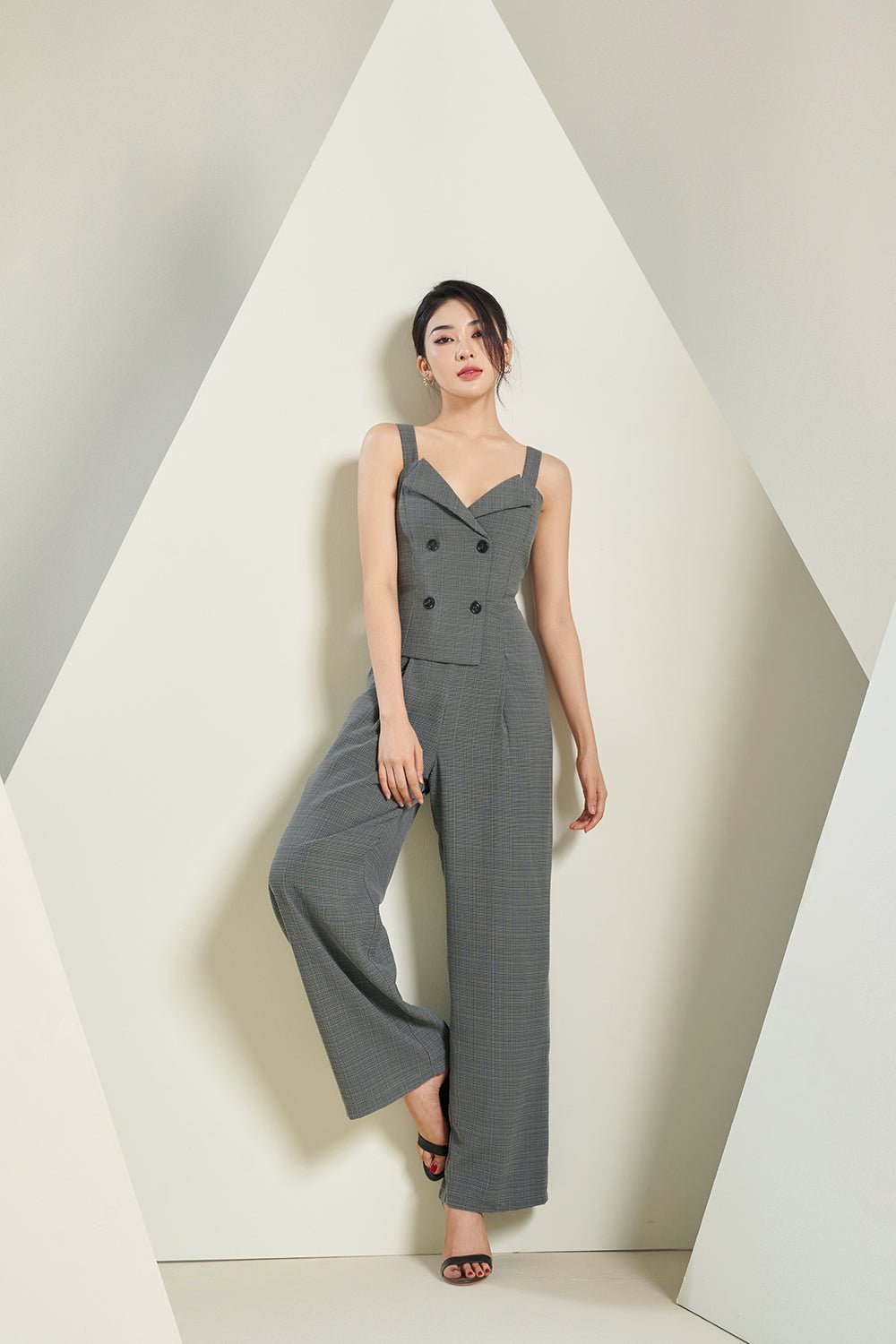 Mason Tux Jumpsuit in *Premium* Dark Tweed