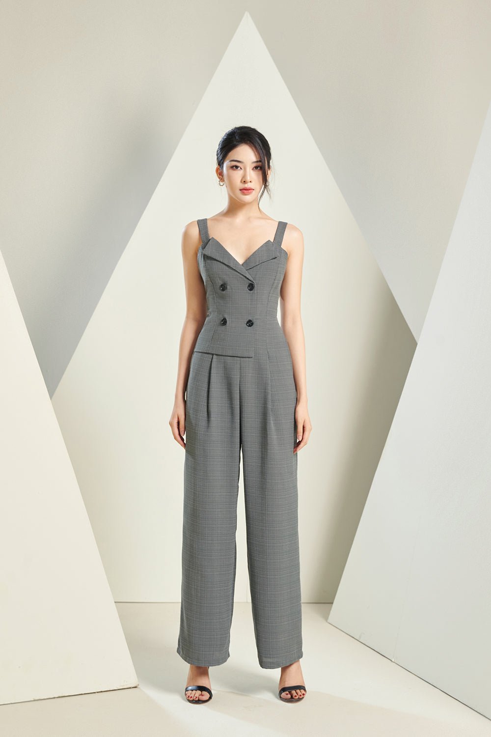 Mason Tux Jumpsuit in *Premium* Dark Tweed