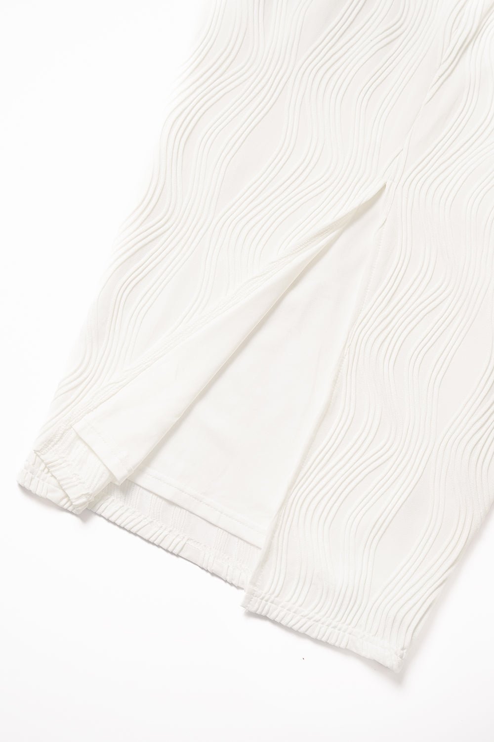 Nicole Fitted Textured Stretch Padded Midi Dress in Iconic White