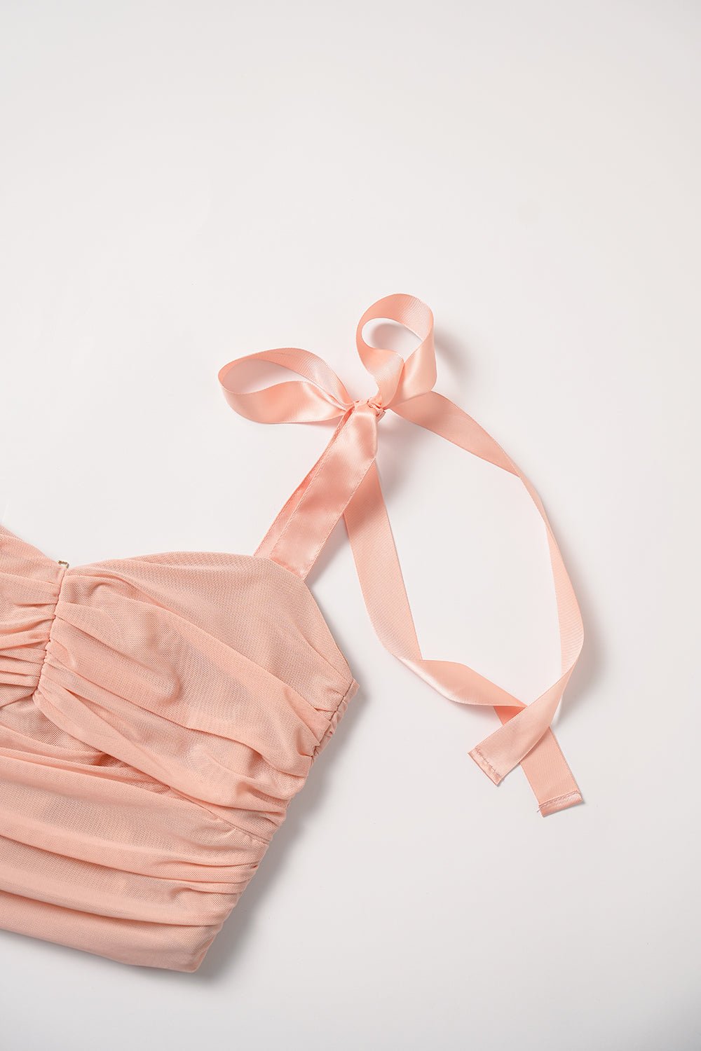 Velda Sweetheart Mesh Top with Ribbon Straps in Iconic White