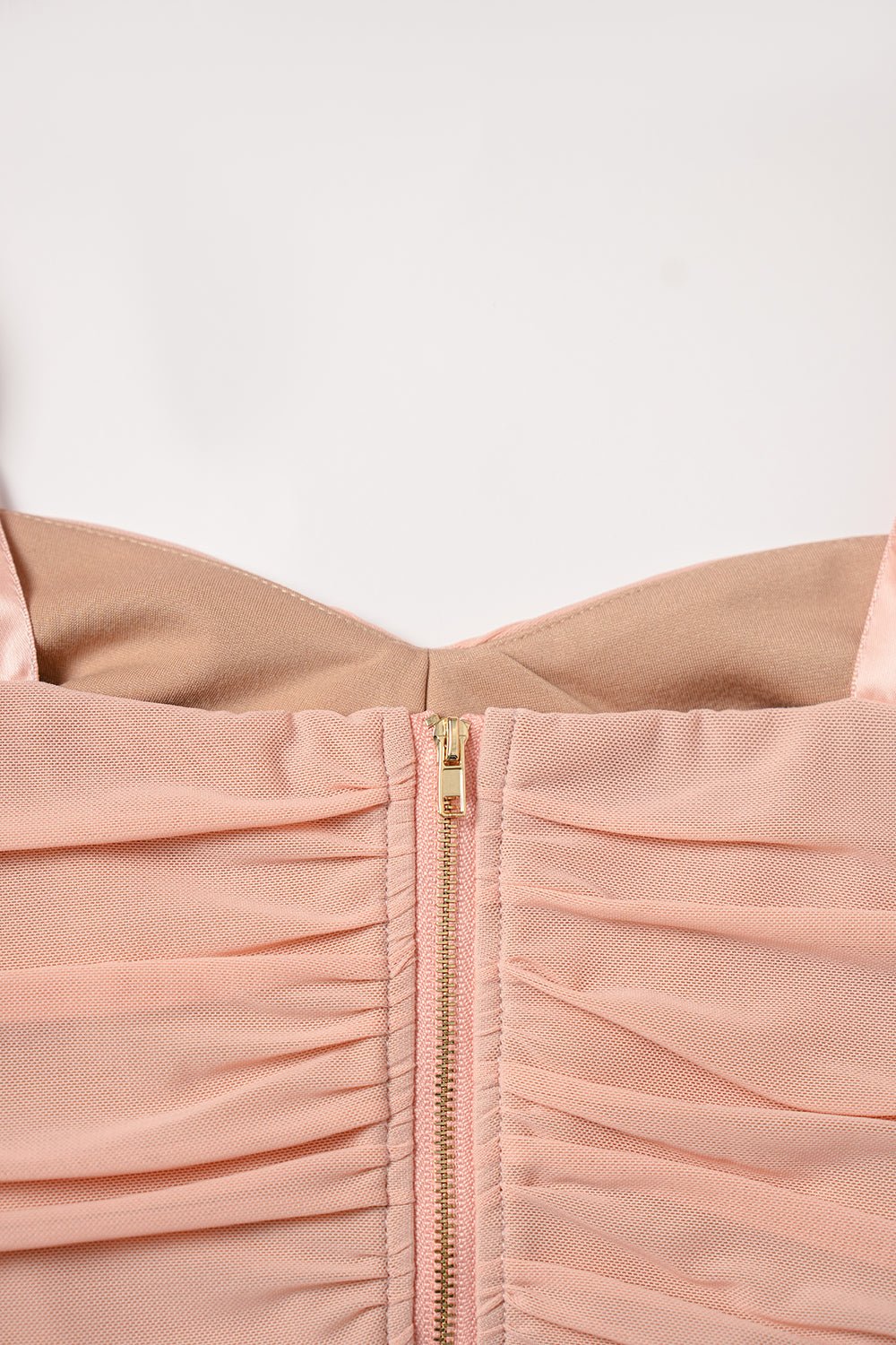 Velda Sweetheart Mesh Top with Ribbon Straps in Lavender