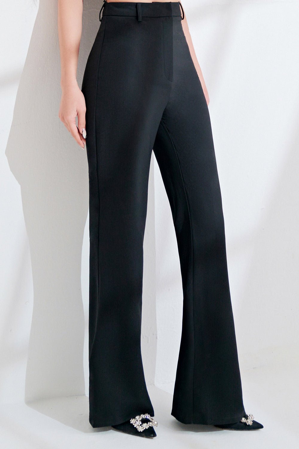 Verity Slim Fit Flared Pant in Nude Pink