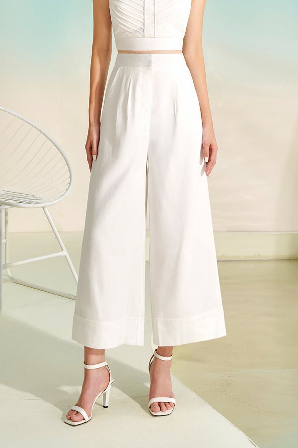 Everly Culotte Pant in Iconic White