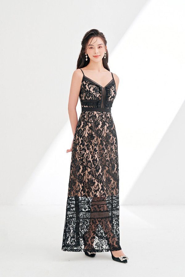 Imogen Lace Maxi Dress in Classic Black