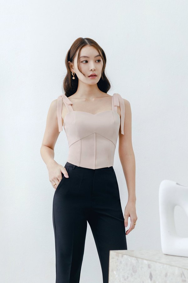 Leia Corset Top in Nude Pink