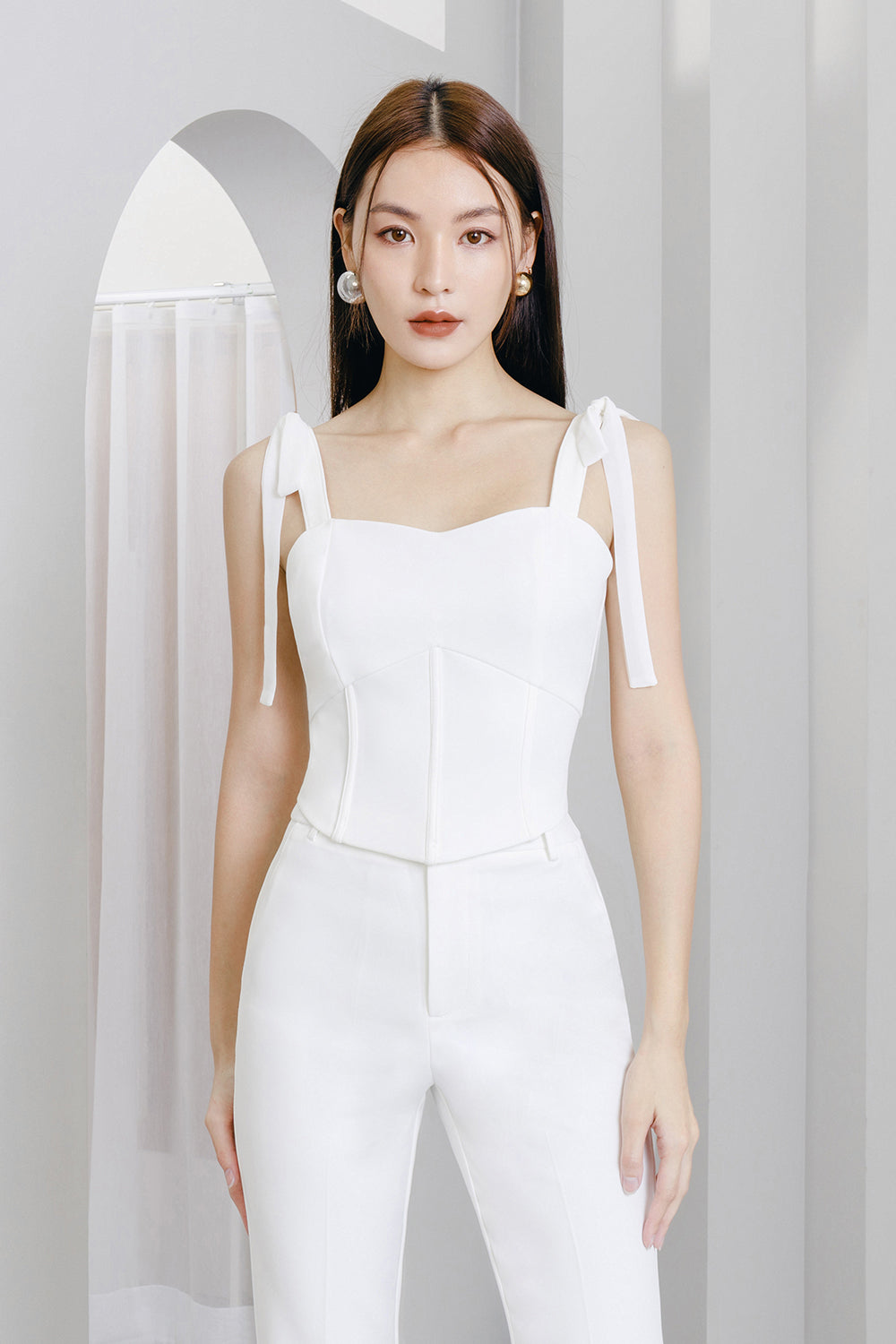 Leia Corset Top in Iconic White | Chello