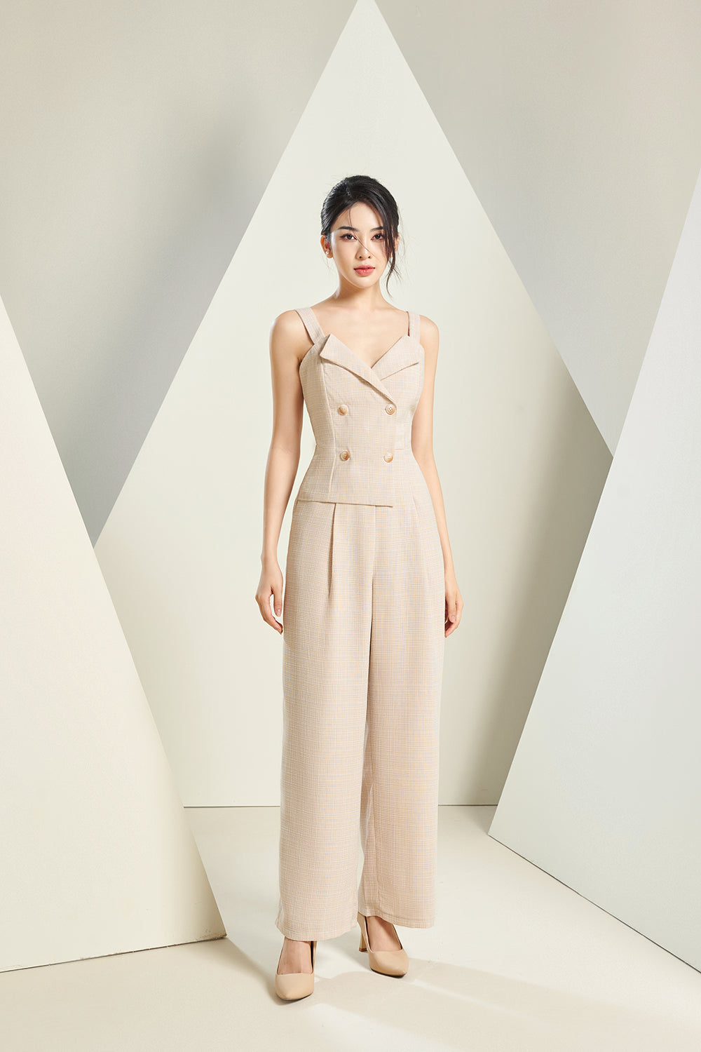 Updated Lined Bottom Strapless Tux Jumpsuit