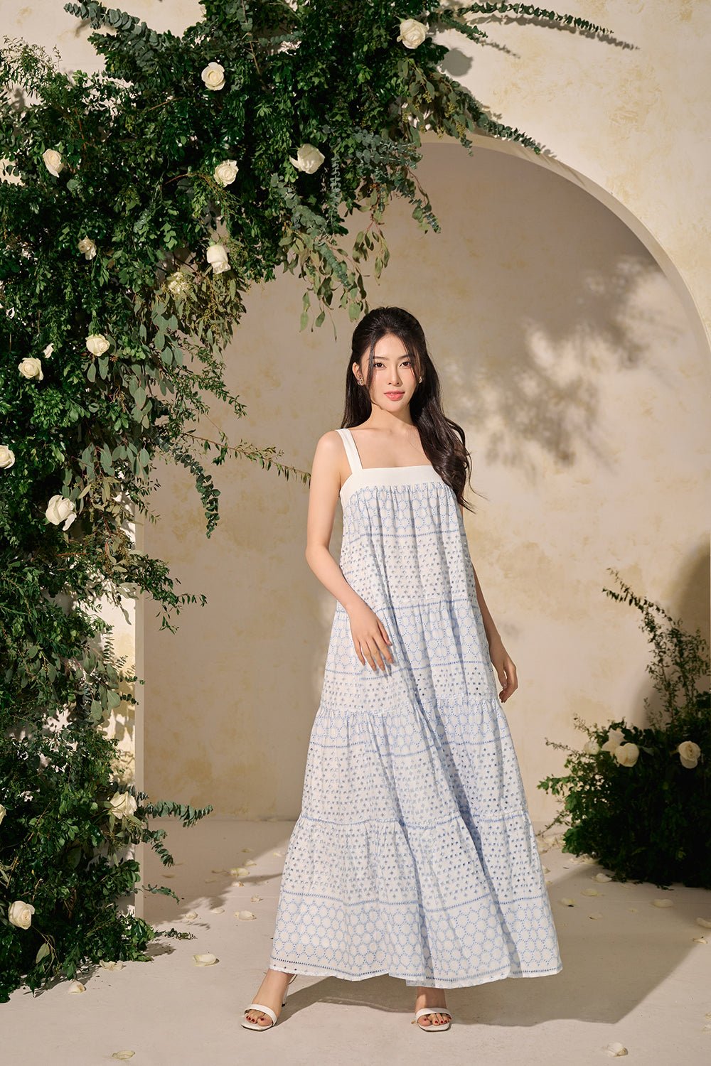 Amelie 3-Way Maxi Dress in Golden Yellow Flowers